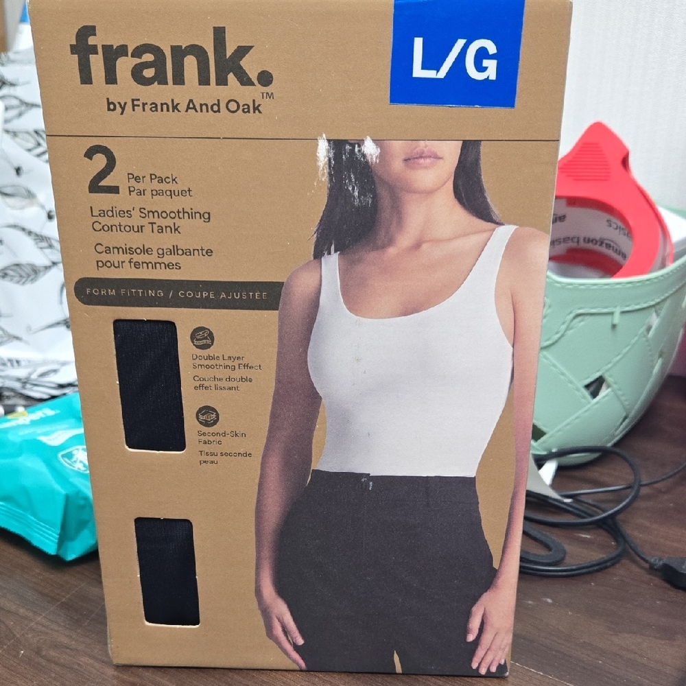 Frank & Oak Black and White Ladies' Smoothing Contour Tank